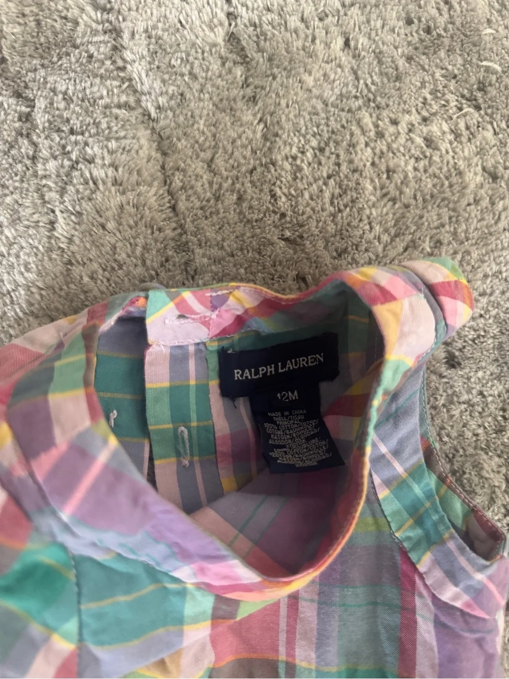 Ralph Lauren Rainbow Madras Plaid Sleeveless Dress